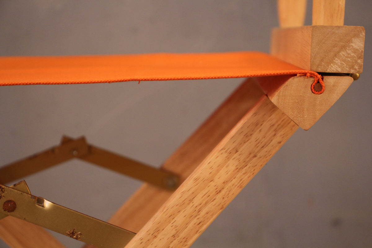 Blonde & Orange Canvas Folding Director's Chair