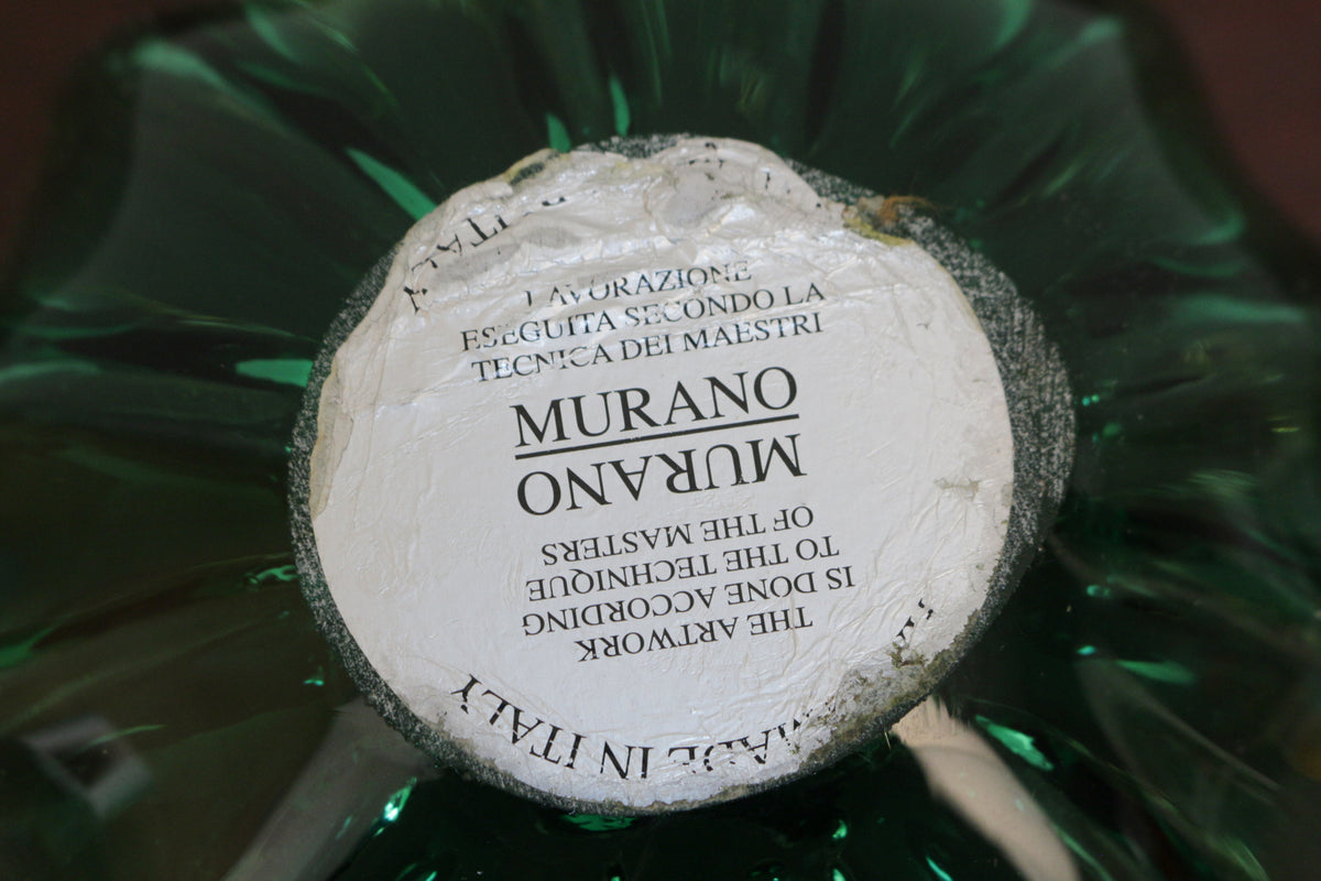 Murano Green Art Glass Bowl