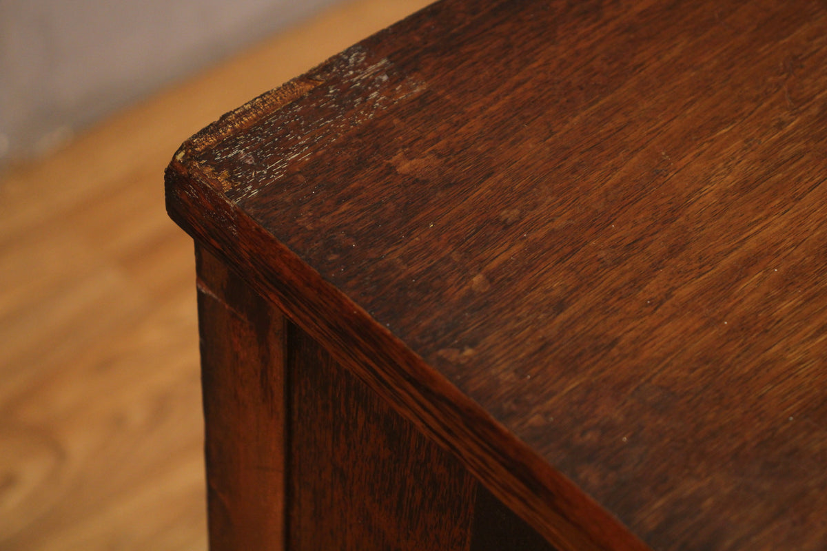 Walnut & Louvered 2-Drawer Nightstand