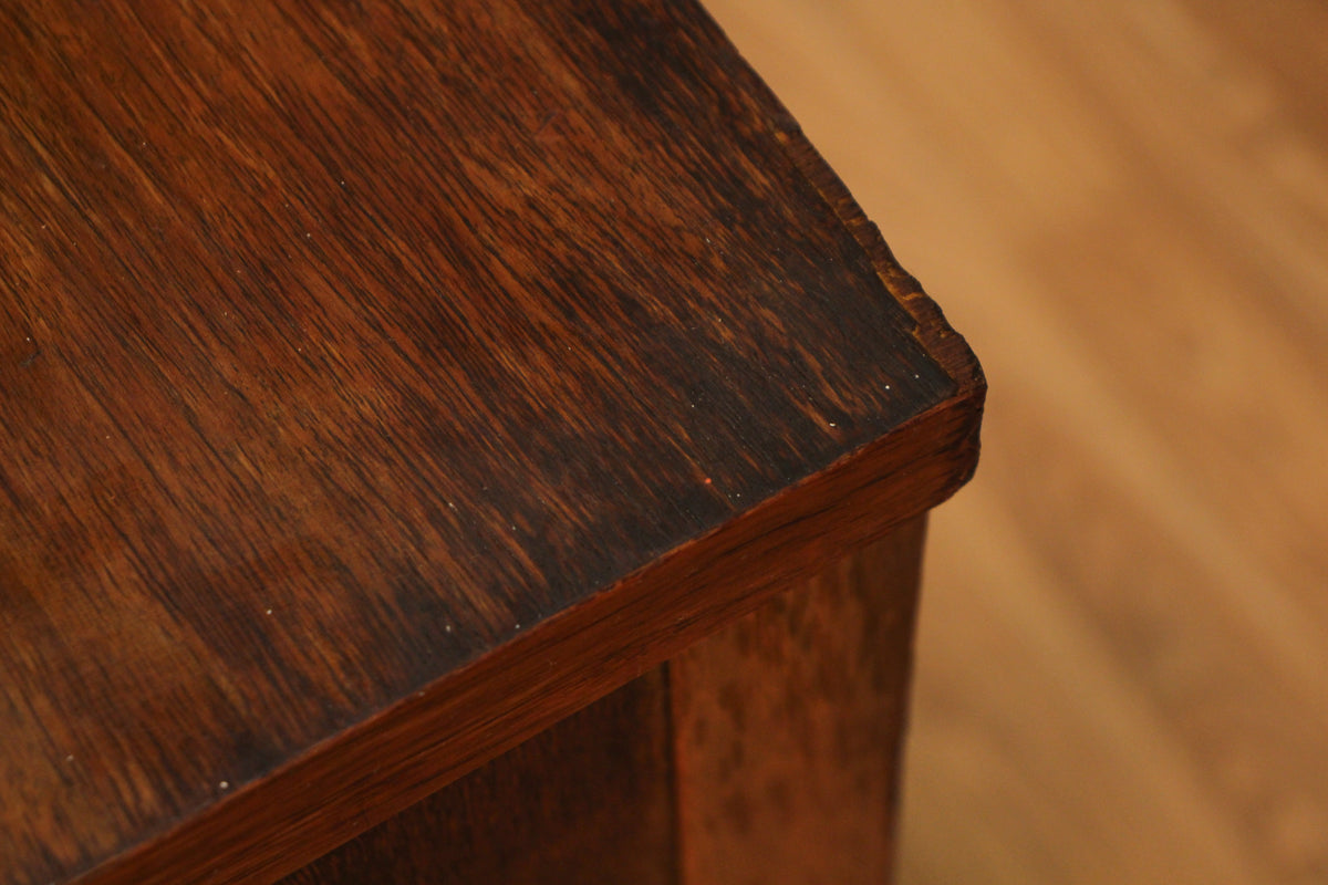 Walnut & Louvered 2-Drawer Nightstand