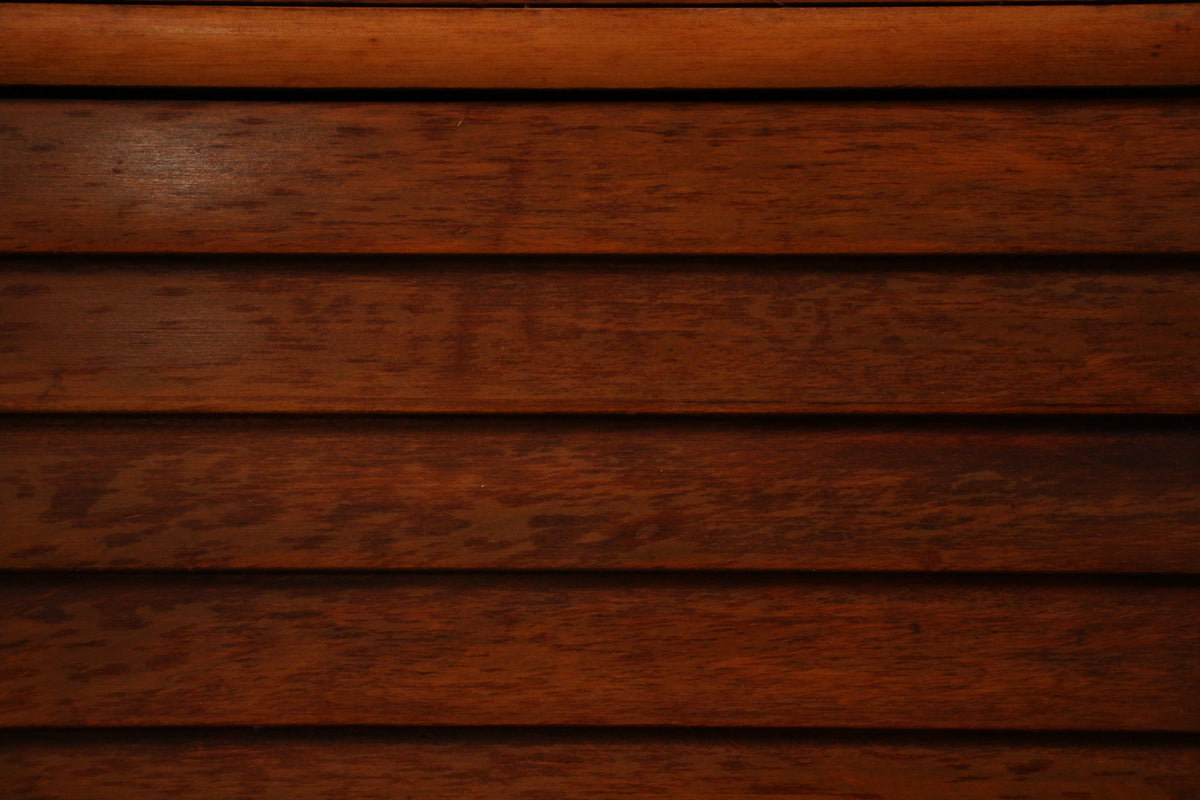 Walnut & Louvered 2-Drawer Nightstand