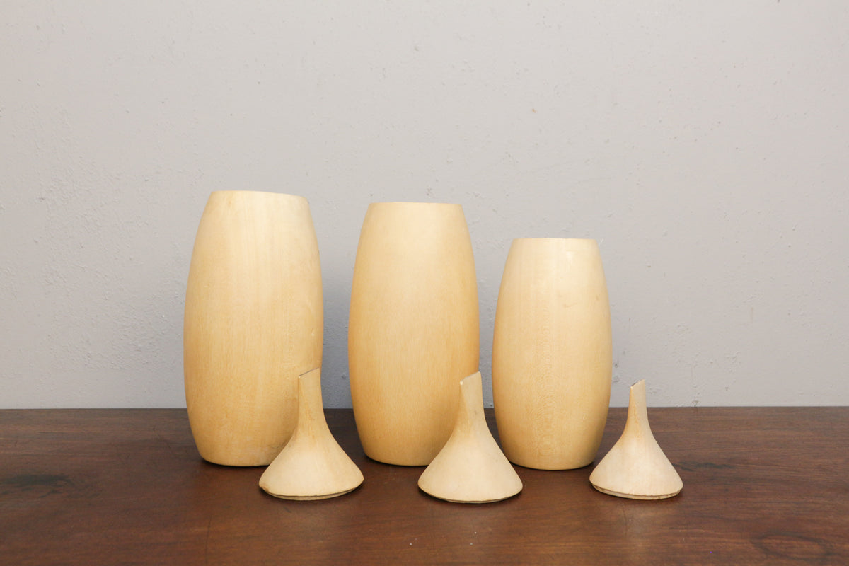 Set of 3 Burundian Wood Canisters