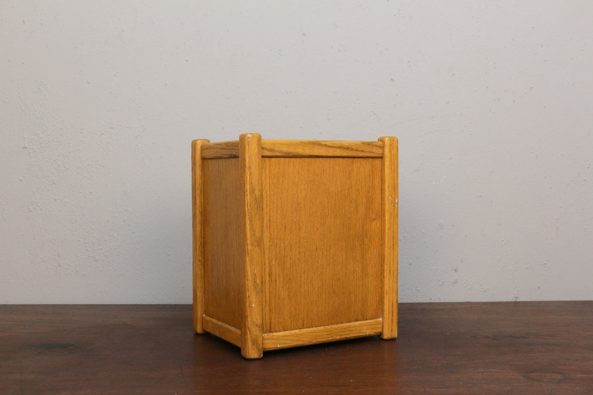 Mid Century Oak Wastebasket