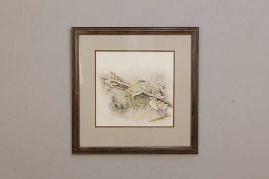 "Peaceful Perch" Framed Watercolor Painting