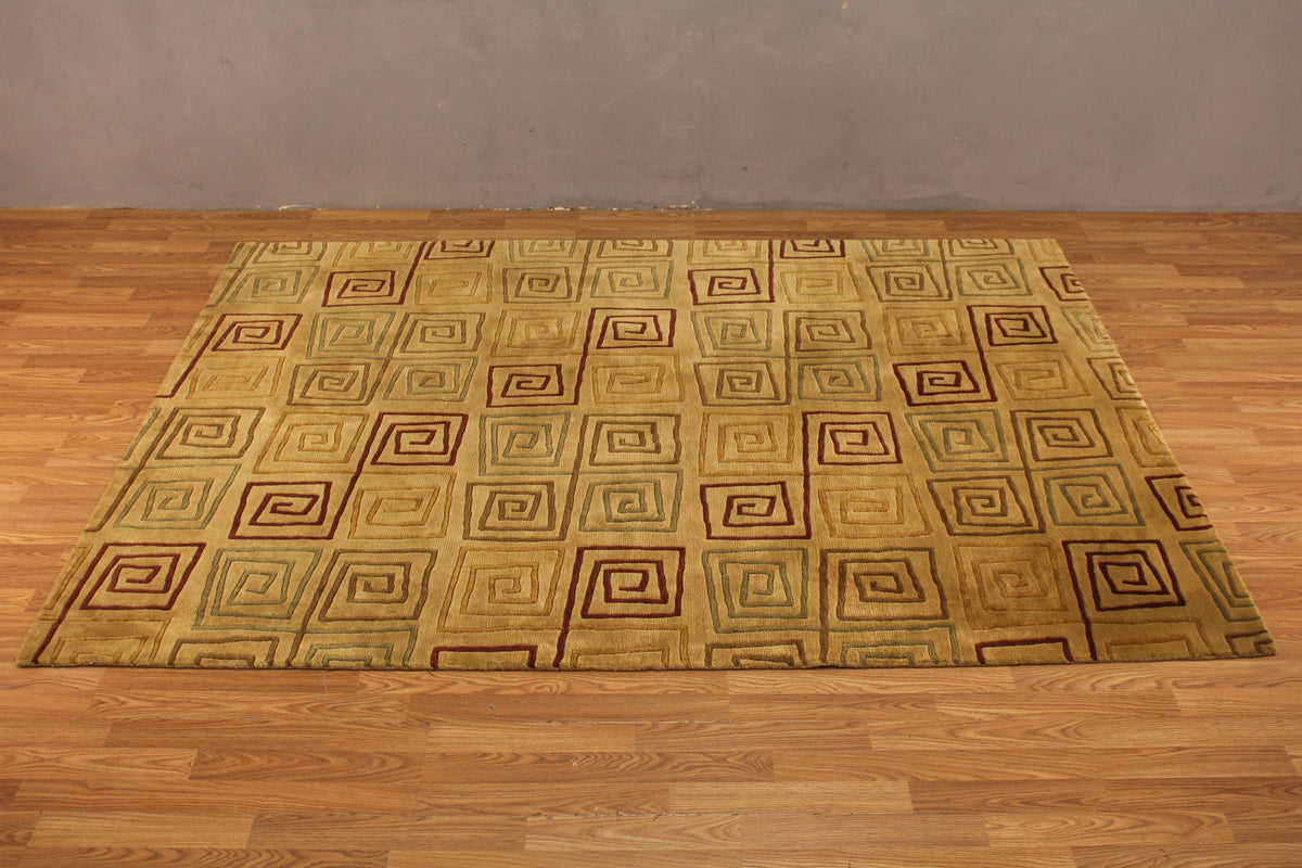 Pokhara Gold & Spiral Area Rug - ONLINE ONLY