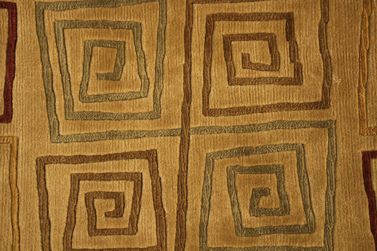 Pokhara Gold & Spiral Area Rug - ONLINE ONLY