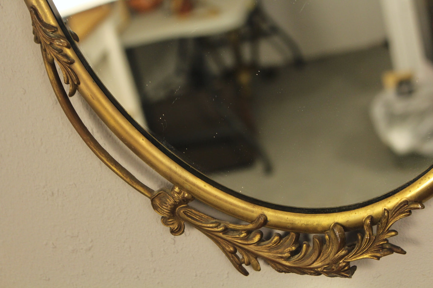 Oval Gold Nouveau Mirror