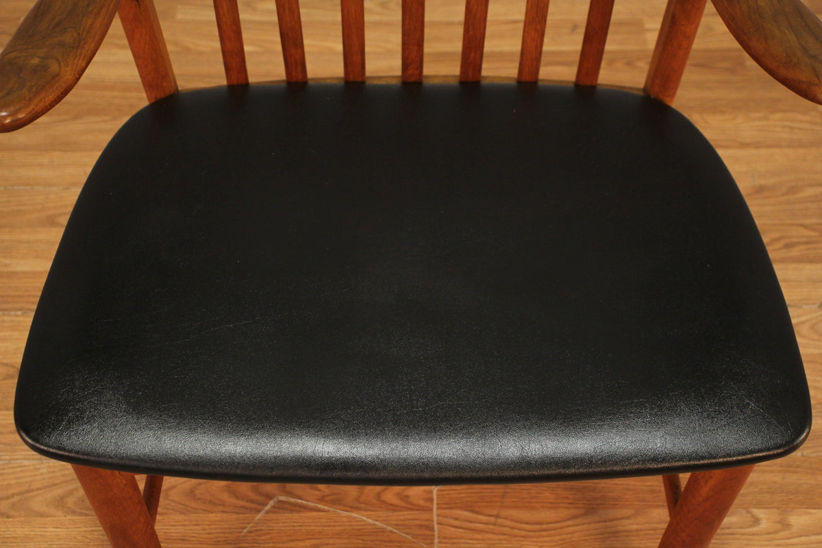 Svend Åge Madsen Teak & Black Leather Armchair