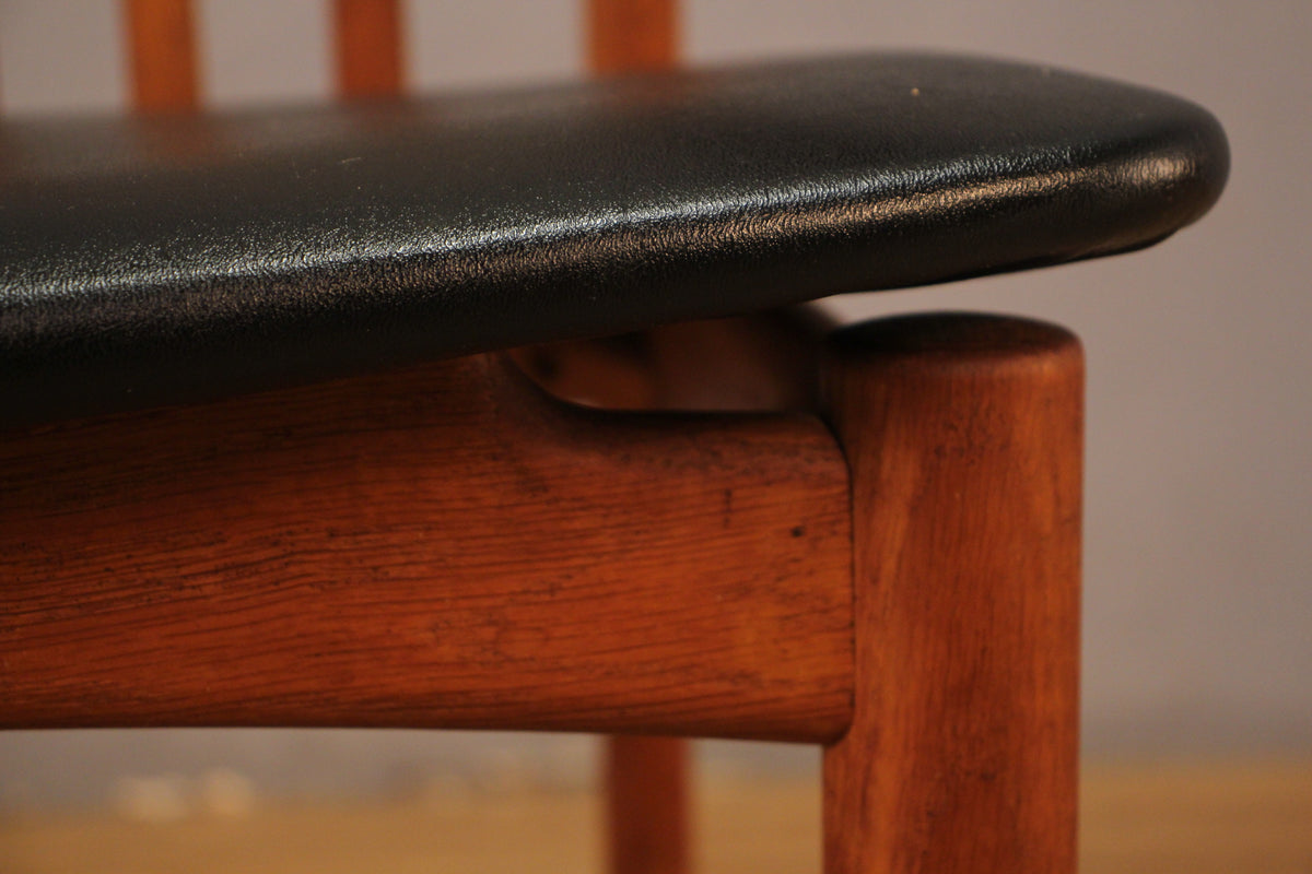 Svend Åge Madsen Teak & Black Leather Armchair