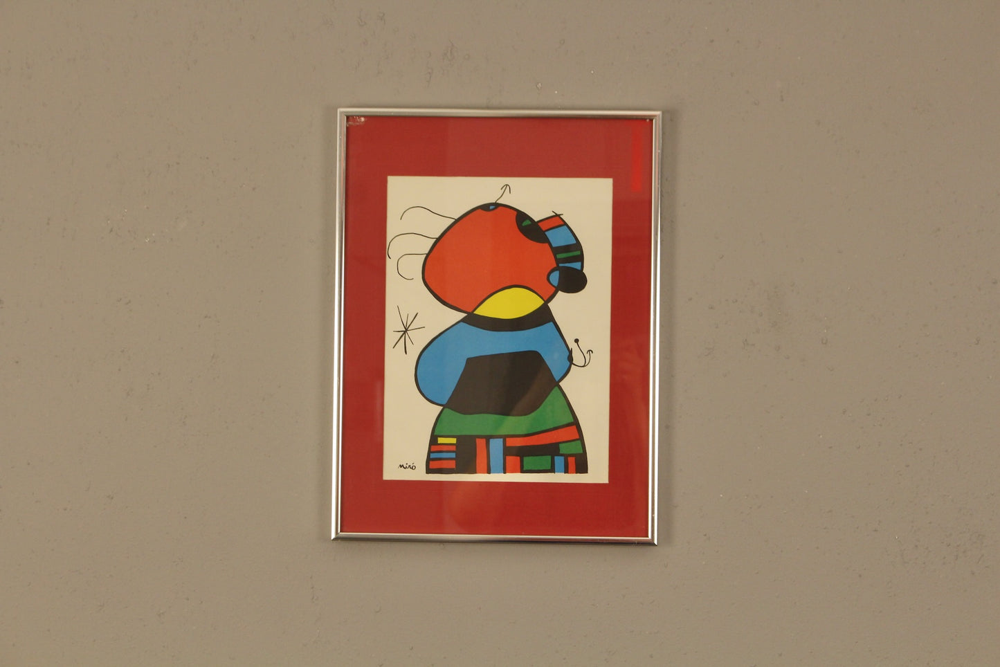 "Woman with Three Hairs Surrounded by Birds in the Night" Miro Print