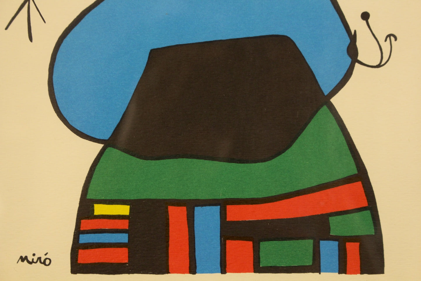 "Woman with Three Hairs Surrounded by Birds in the Night" Miro Print