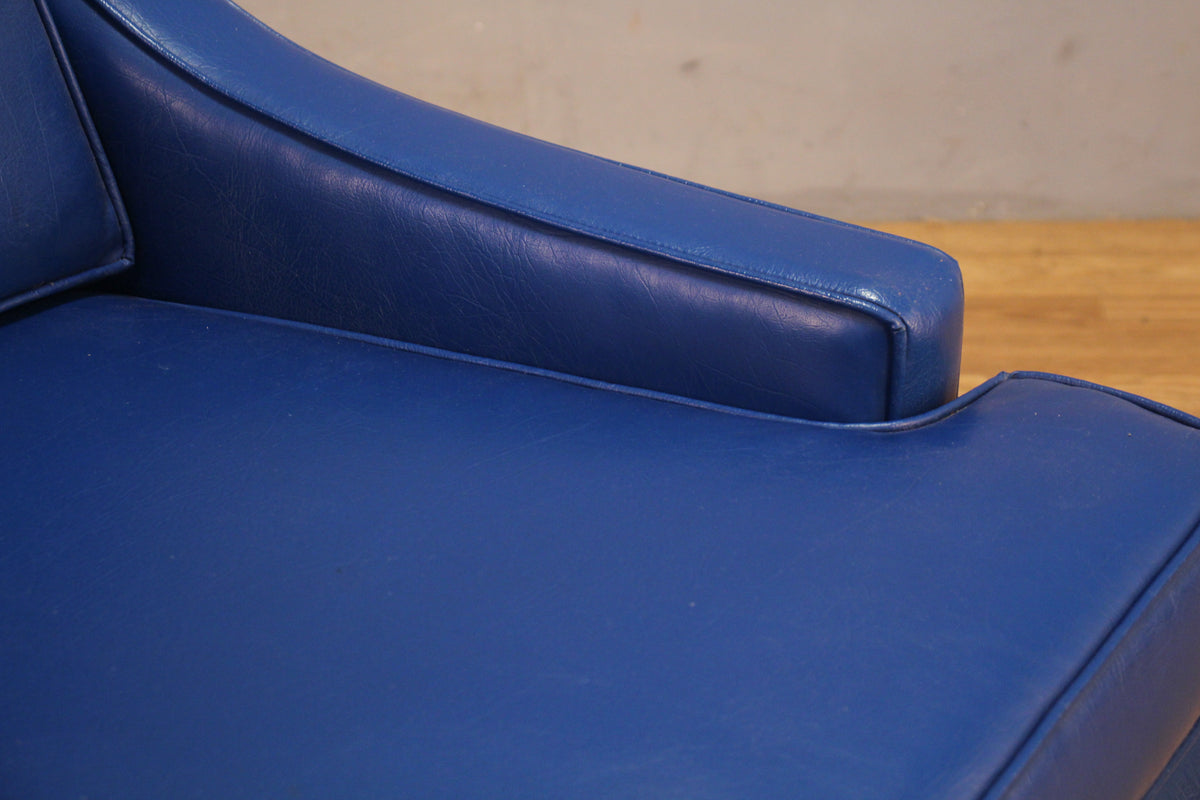 Mid Century Cobalt Vinyl Club Chair - ONLINE ONLY
