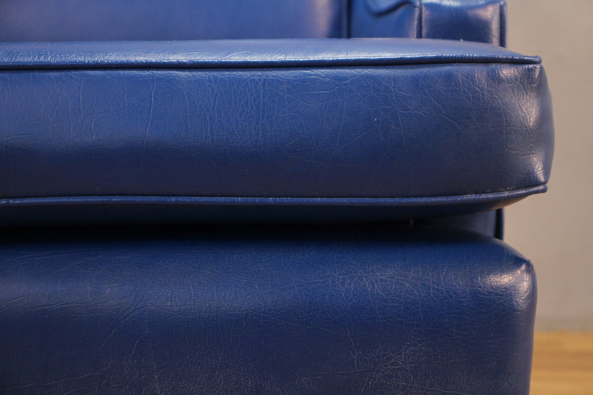 Mid Century Cobalt Vinyl Club Chair - ONLINE ONLY