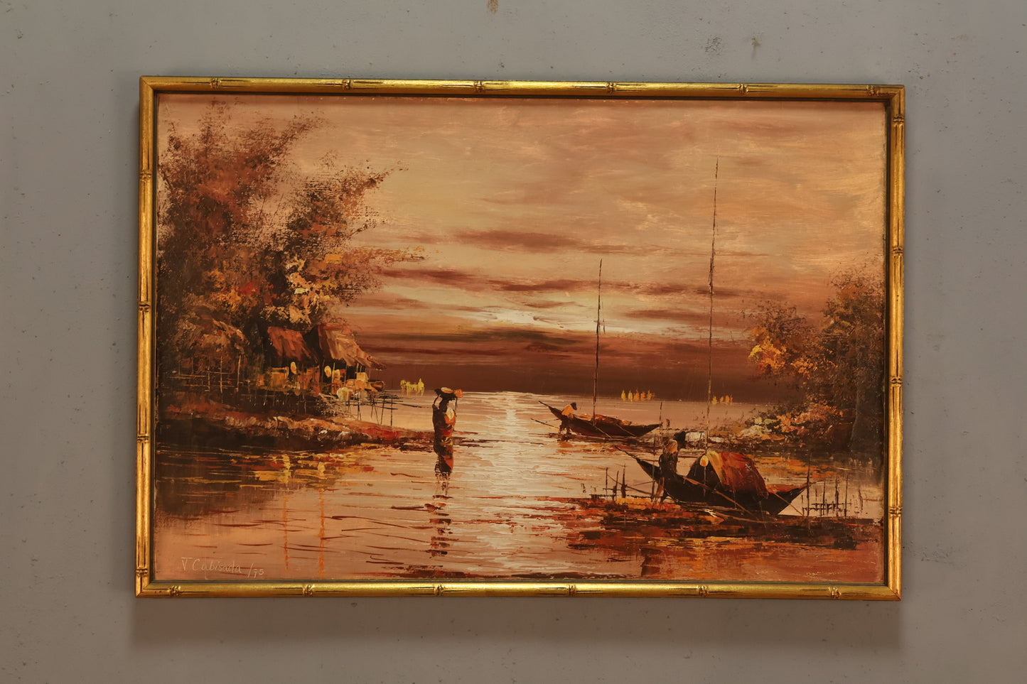 "Sunset on the Shore" Painting