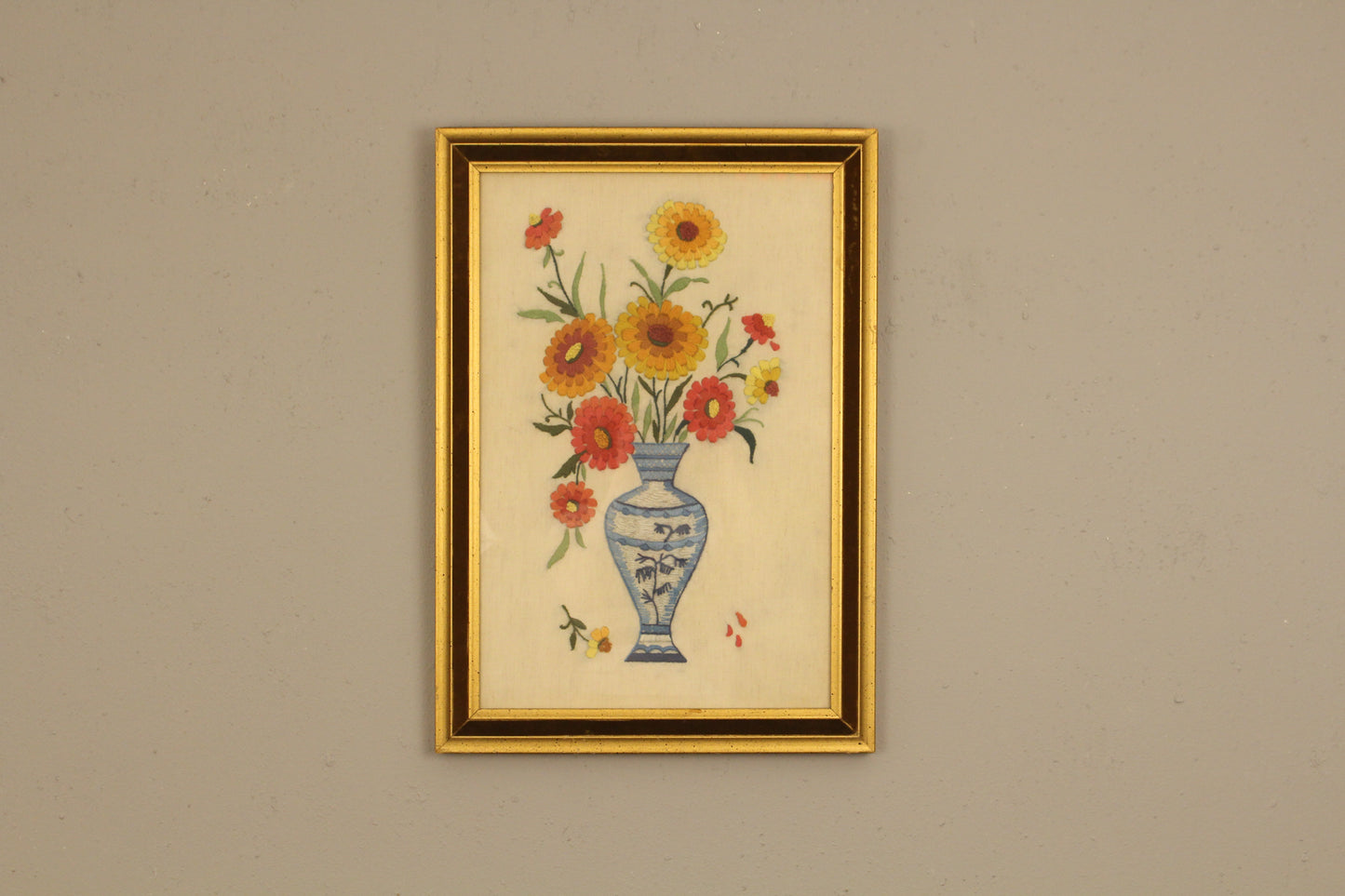 Floral Bouquet Embroidered Art