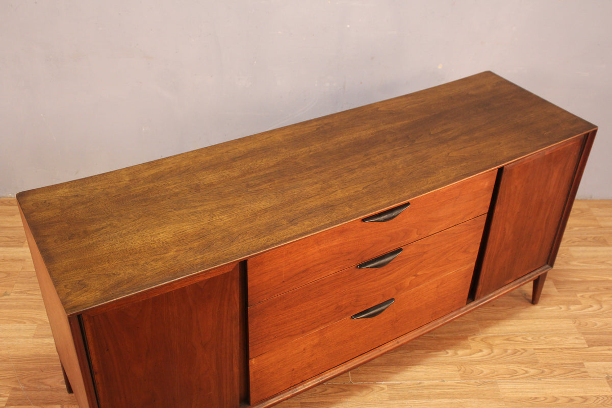 Dillingham Mid Century Walnut 3-Drawer Credenza