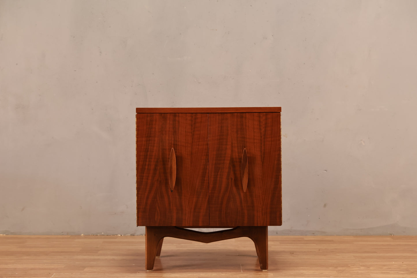Sculptural Walnut 2-Door Nightstand