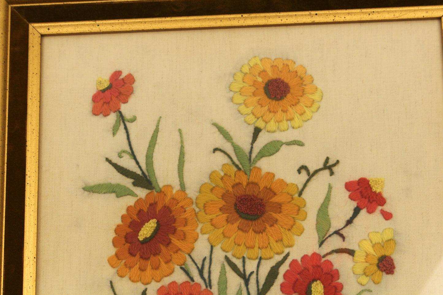 Floral Bouquet Embroidered Art