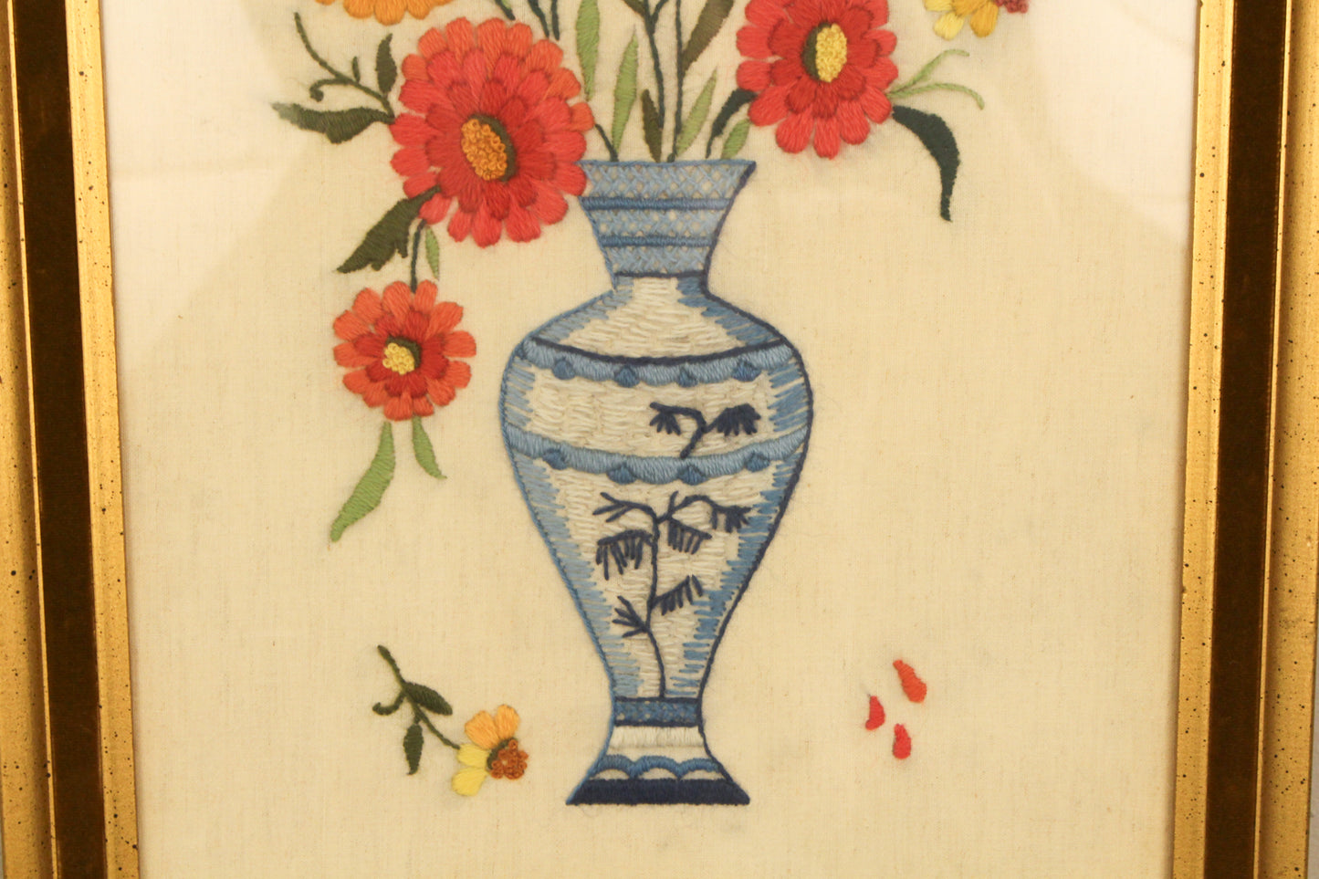 Floral Bouquet Embroidered Art