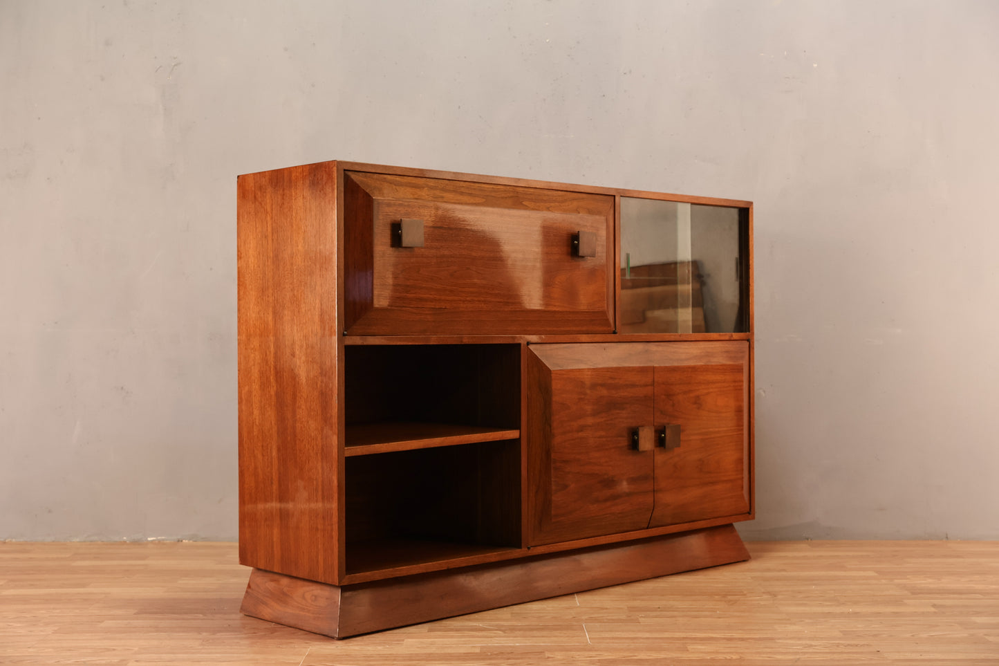 Luxe Mid Century Bar Wall Unit