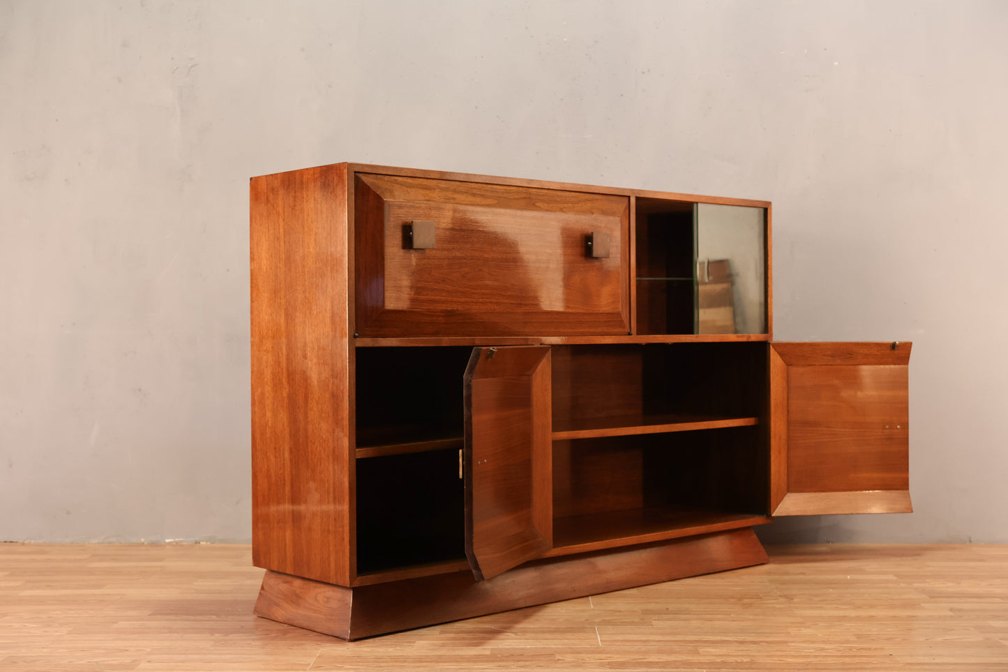 Luxe Mid Century Bar Wall Unit