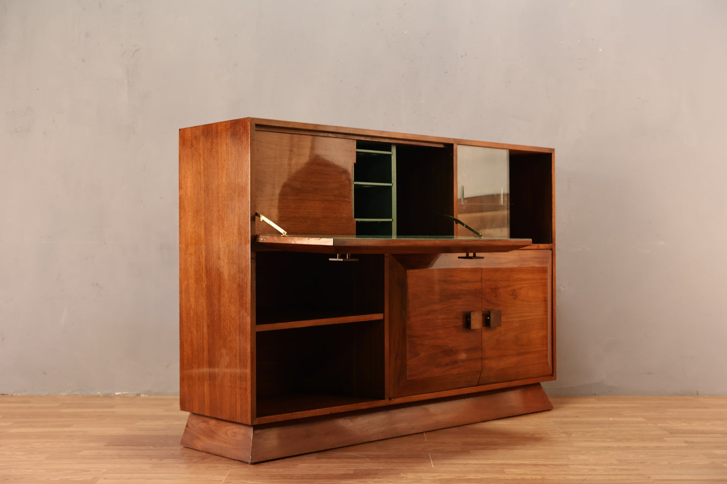 Luxe Mid Century Bar Wall Unit