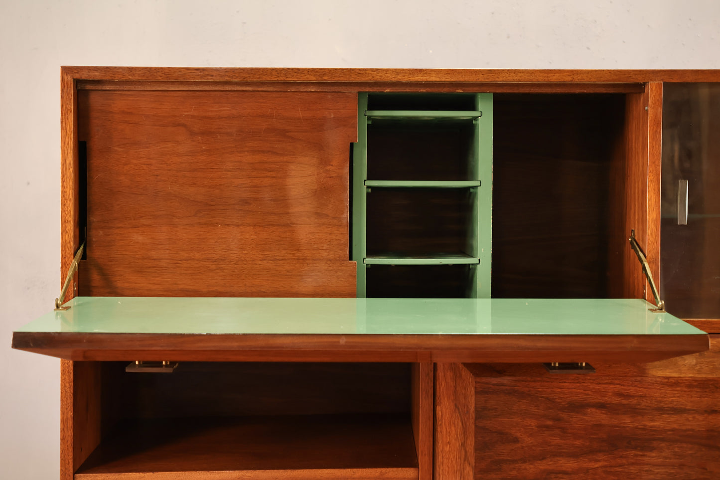 Luxe Mid Century Bar Wall Unit