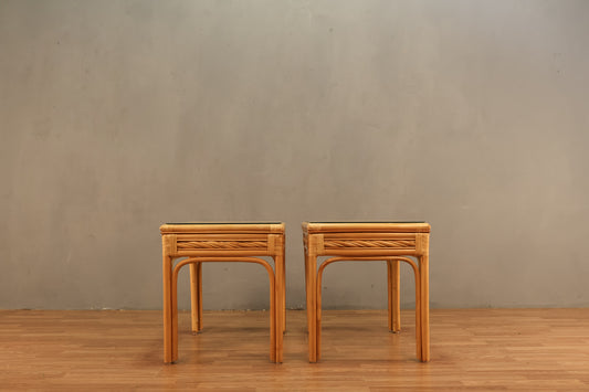 Bamboo & Glass End Table