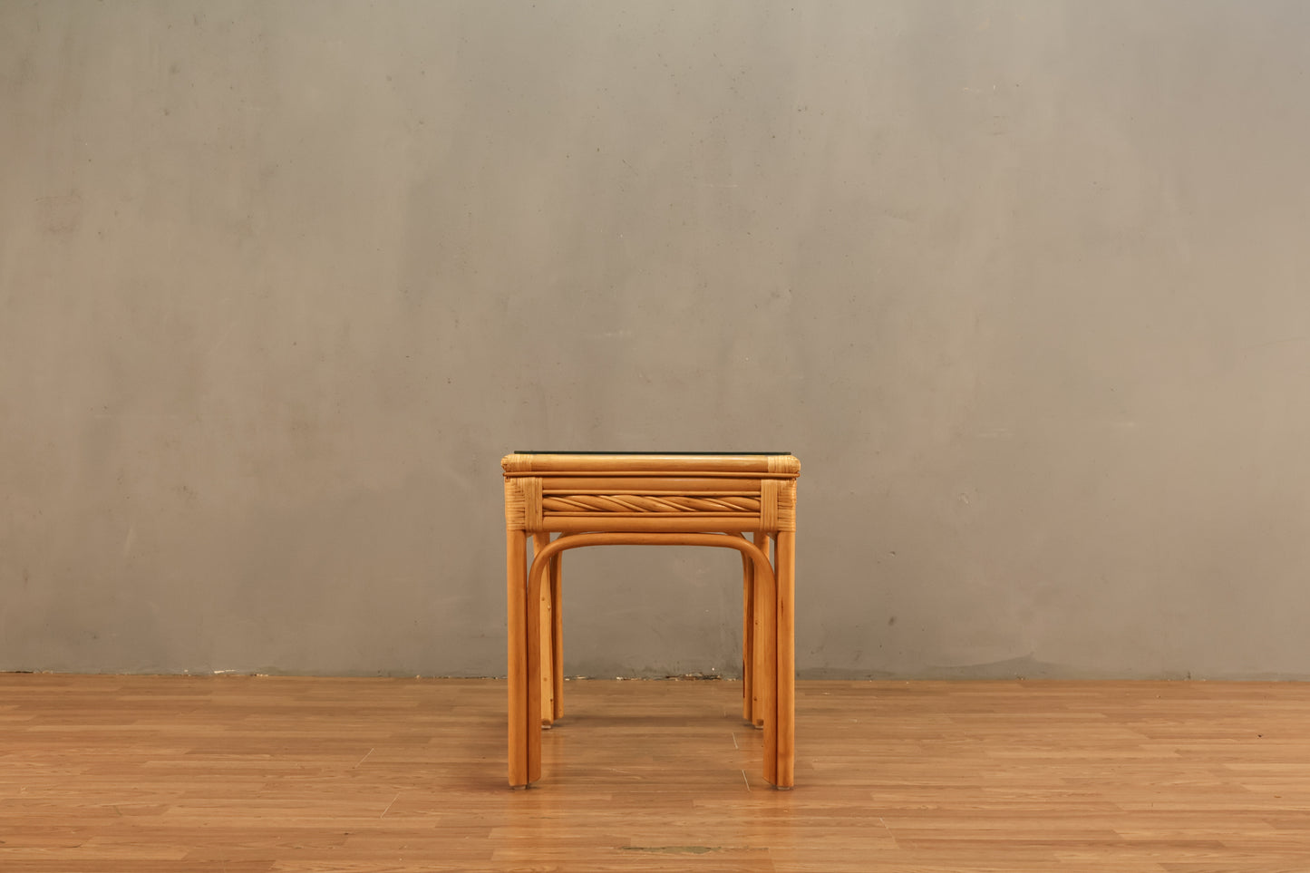 Bamboo & Glass End Table - ONLINE ONLY