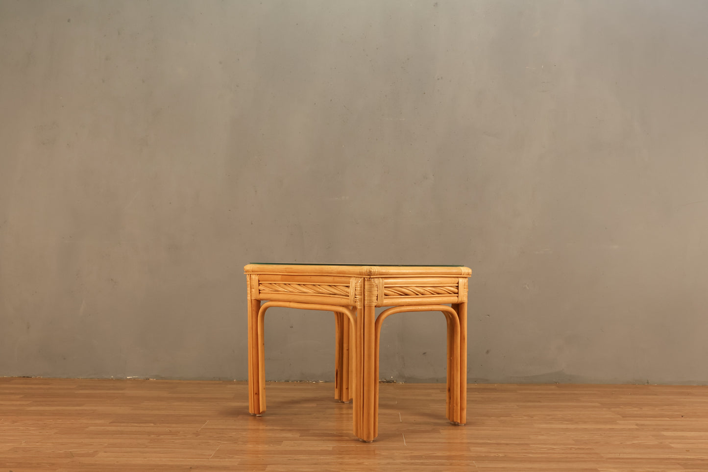 Bamboo & Glass End Table - ONLINE ONLY