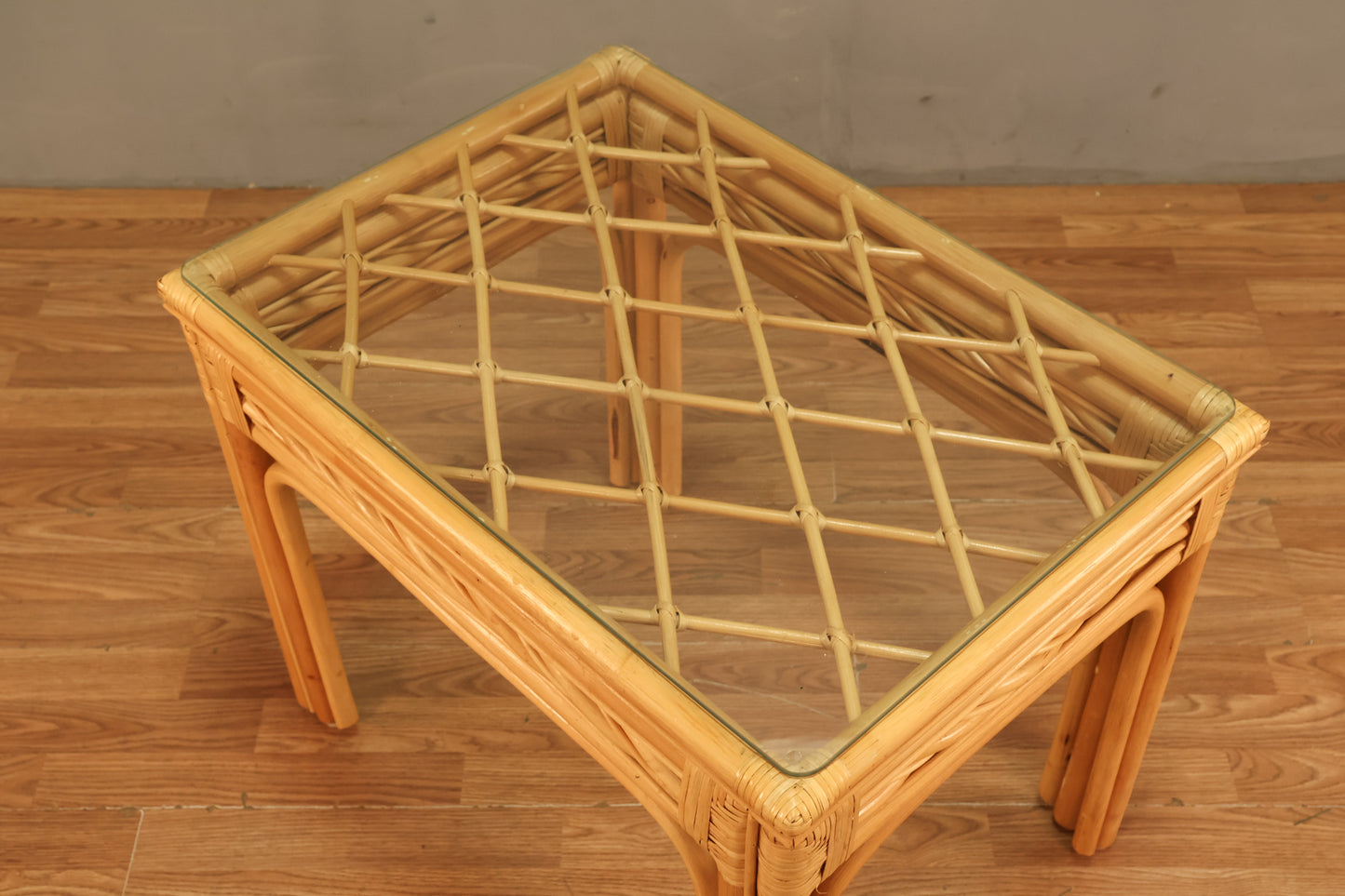 Bamboo & Glass End Table - ONLINE ONLY