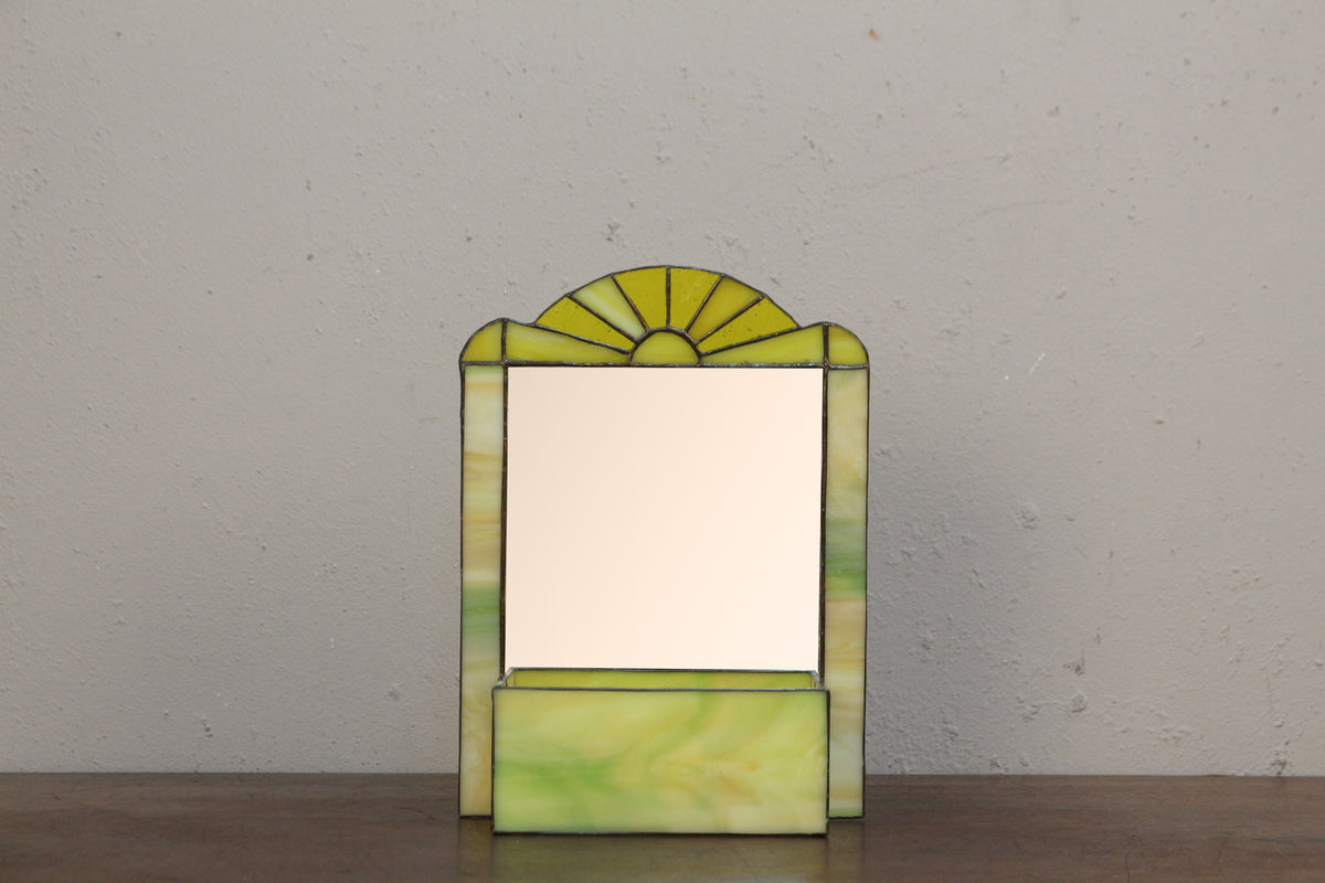 Chartreuse Stained Glass Mirrored Catchall