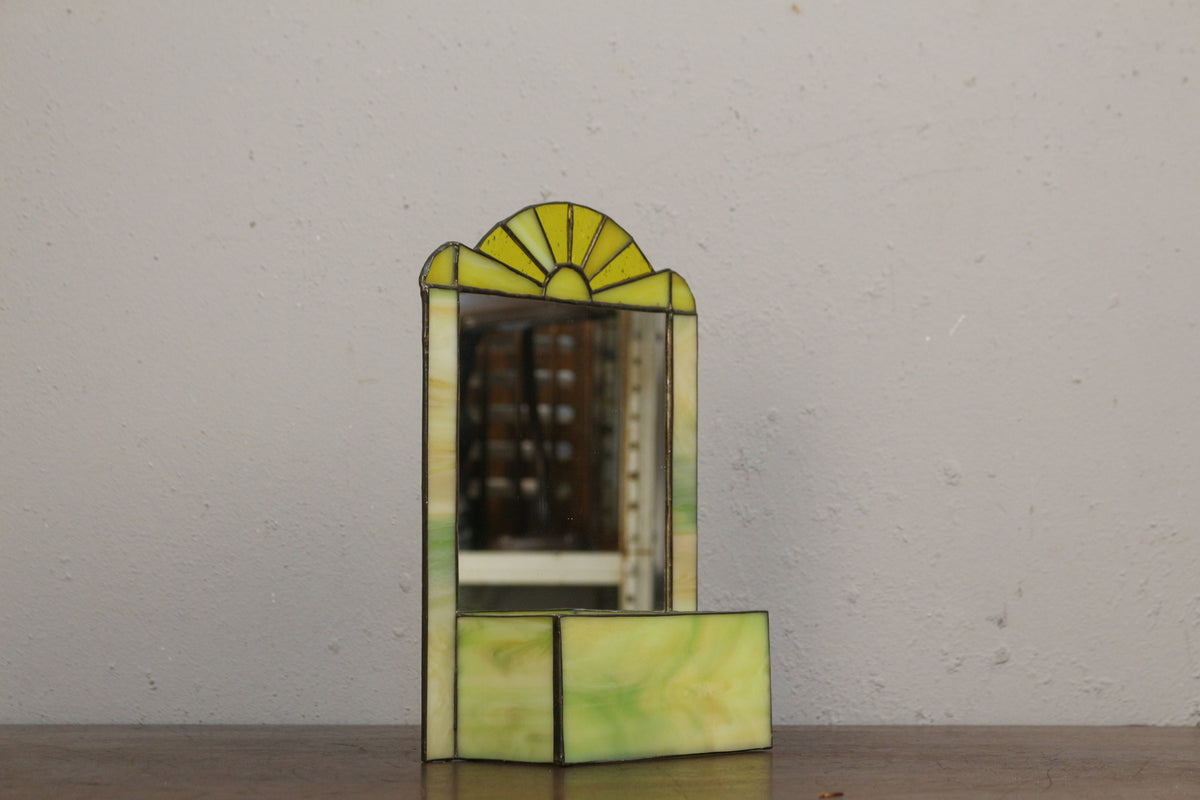 Chartreuse Stained Glass Mirrored Catchall