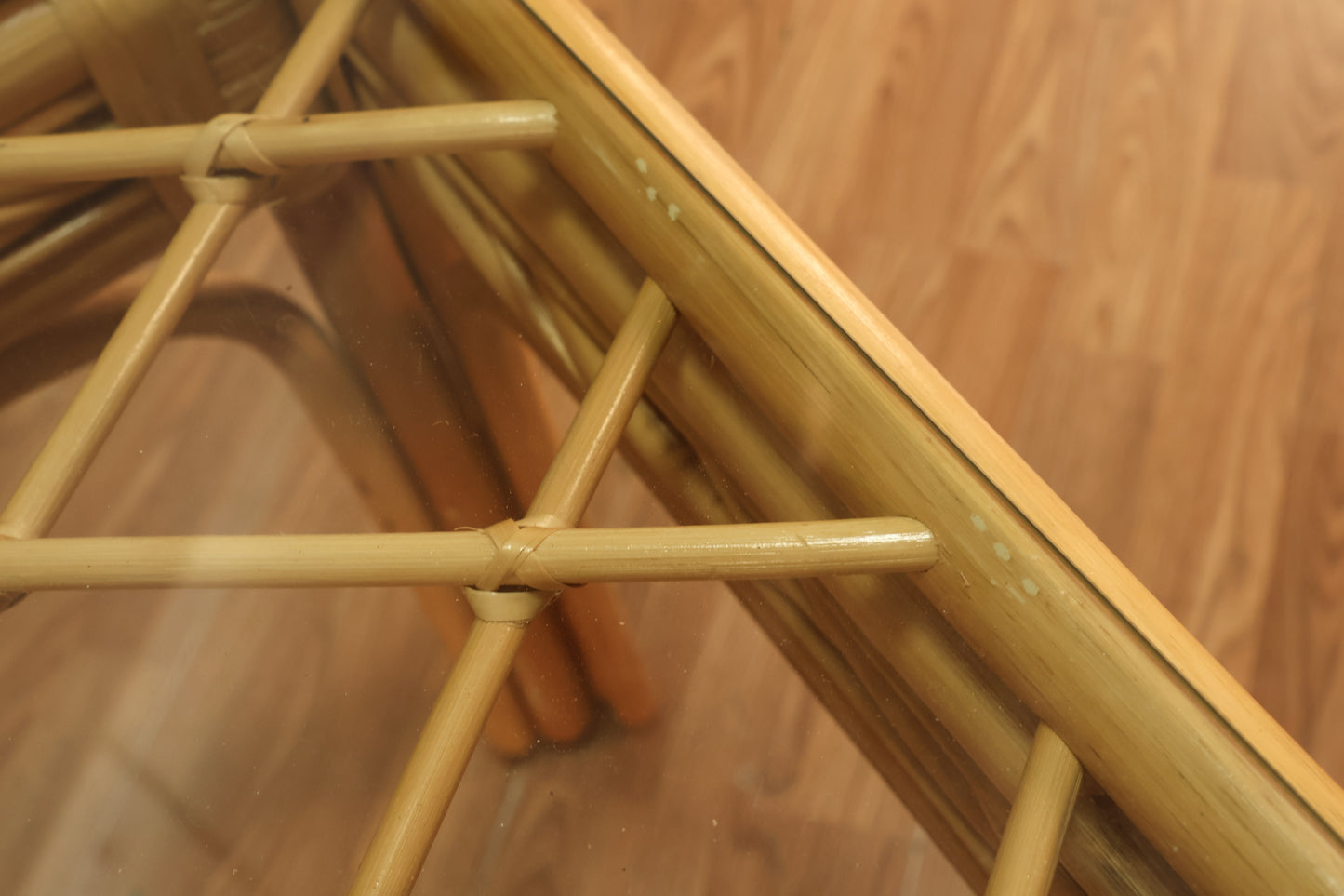 Bamboo & Glass End Table - ONLINE ONLY