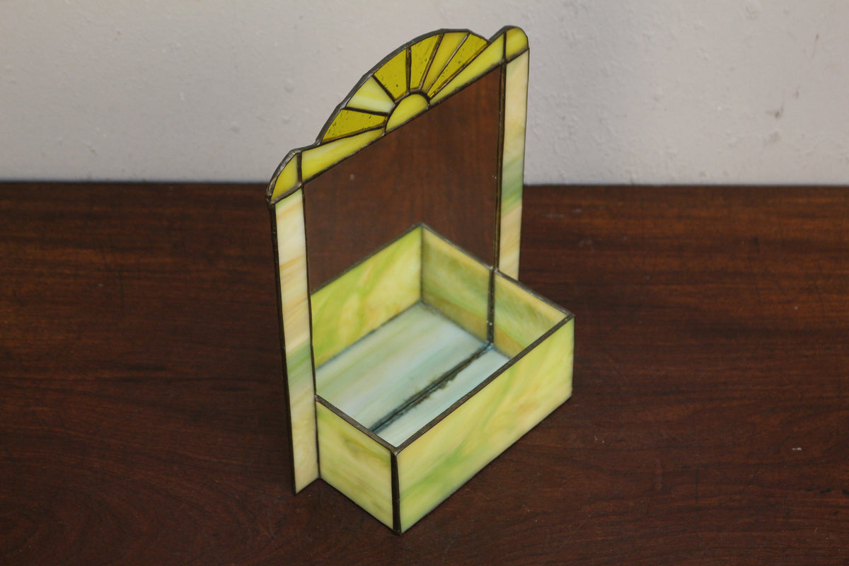 Chartreuse Stained Glass Mirrored Catchall