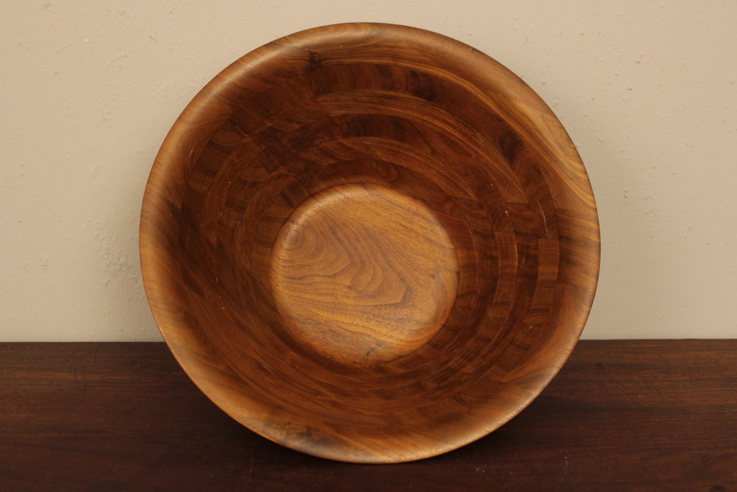 Mid Century Walnut Salad Bowl