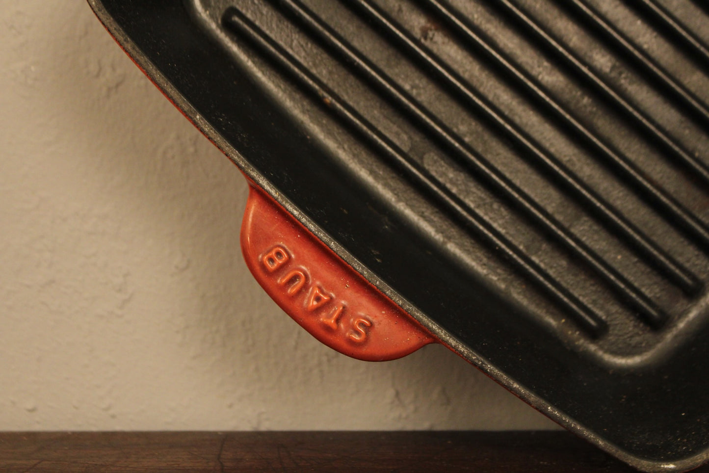 Staub Orange Cast Iron Grill Pan