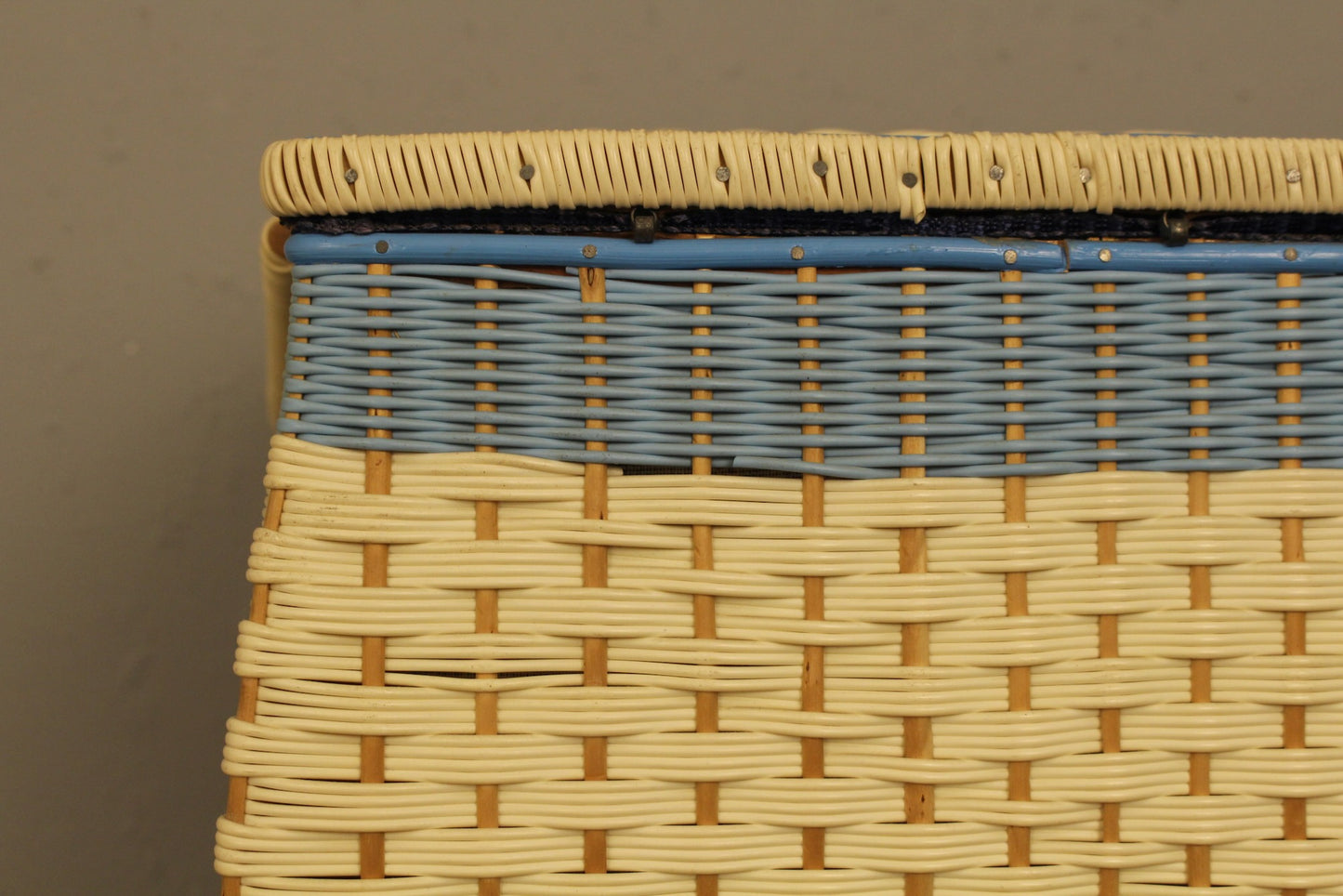 White & Blue Woven Sewing Box
