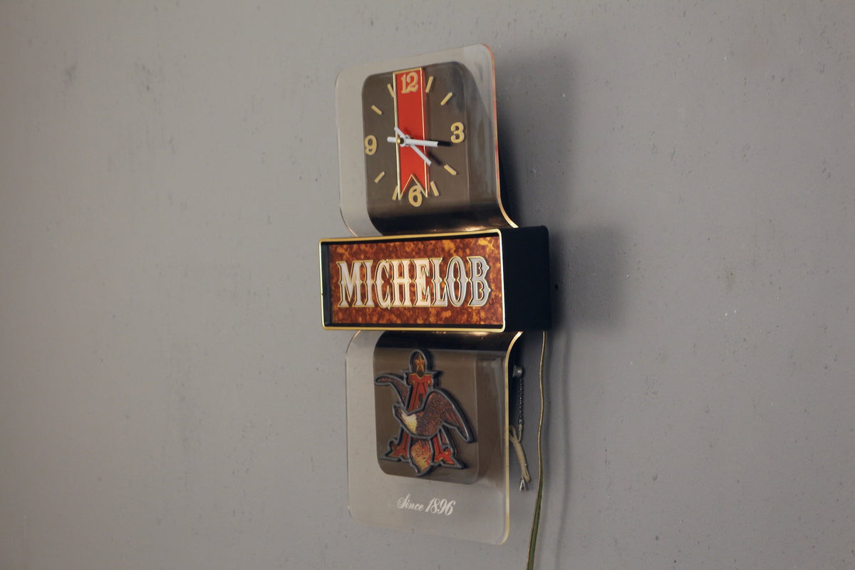 1980s Michelob Illuminated Clock Sign