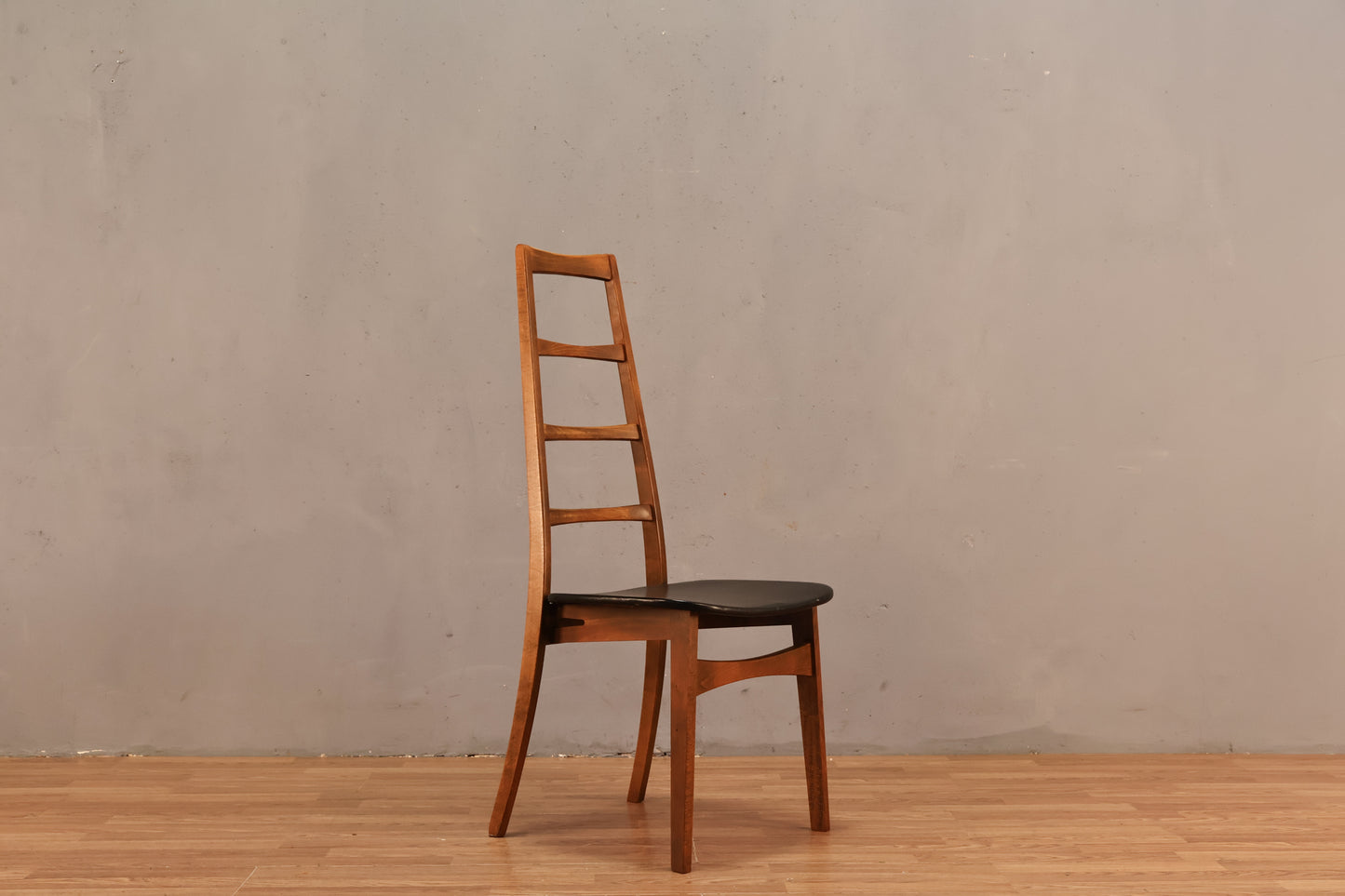 Mid Century Walnut Ladderback Side Chair