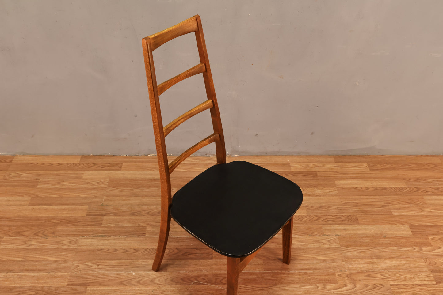 Mid Century Walnut Ladderback Side Chair