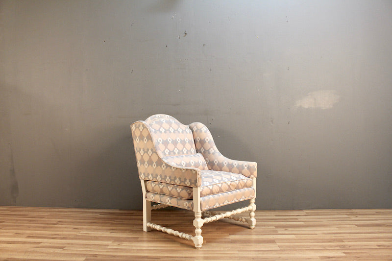 Neutral Floral & White Club Chair