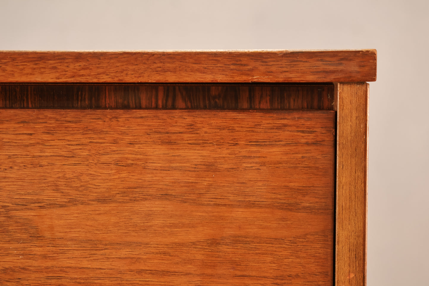 Bassett Walnut & Laminate 4-Drawer Highboy Dresser