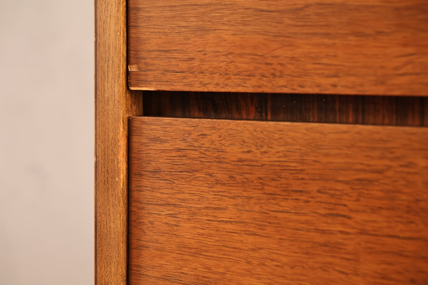 Bassett Walnut & Laminate 4-Drawer Highboy Dresser