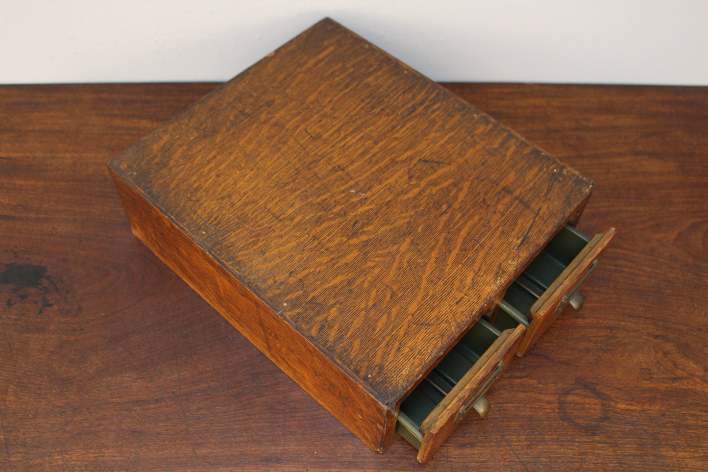 Globe-Wernicke Oak 2-Drawer Organizer