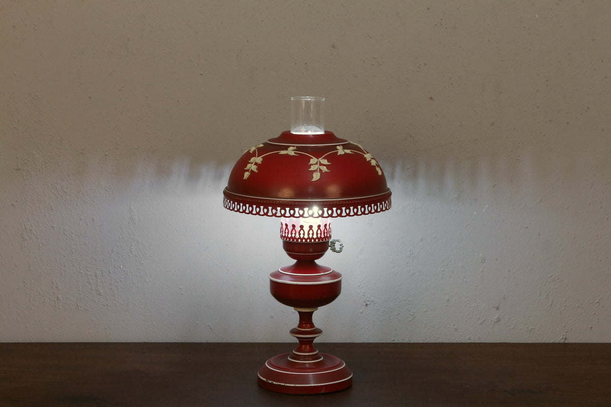 Scarlet Toleware Hurricane Table Lamp