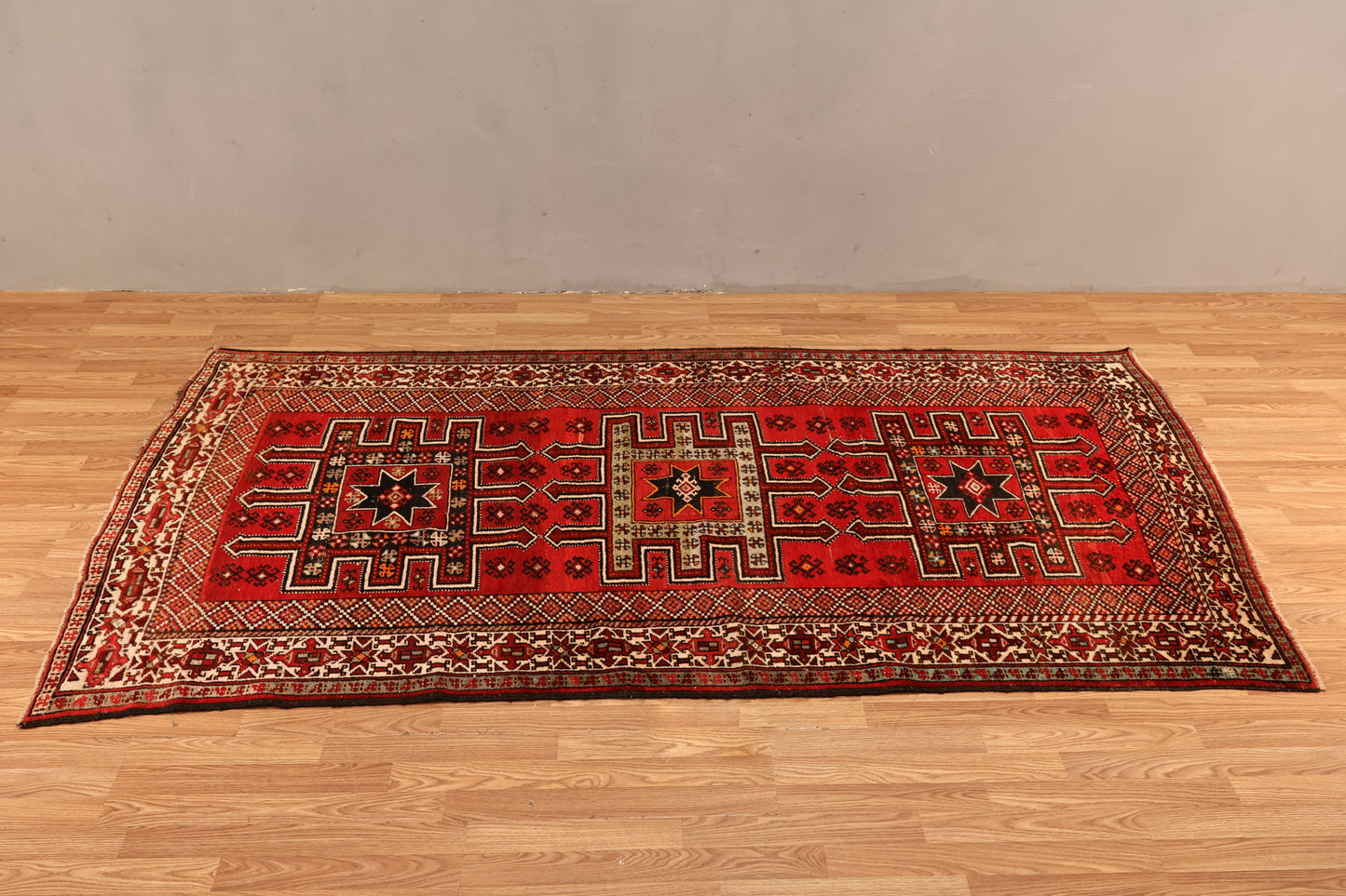 Hand-Knotted Red & Black Rug - ONLINE ONLY
