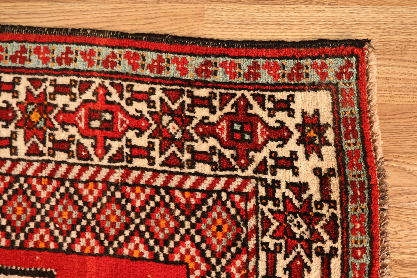 Hand-Knotted Red & Black Rug - ONLINE ONLY