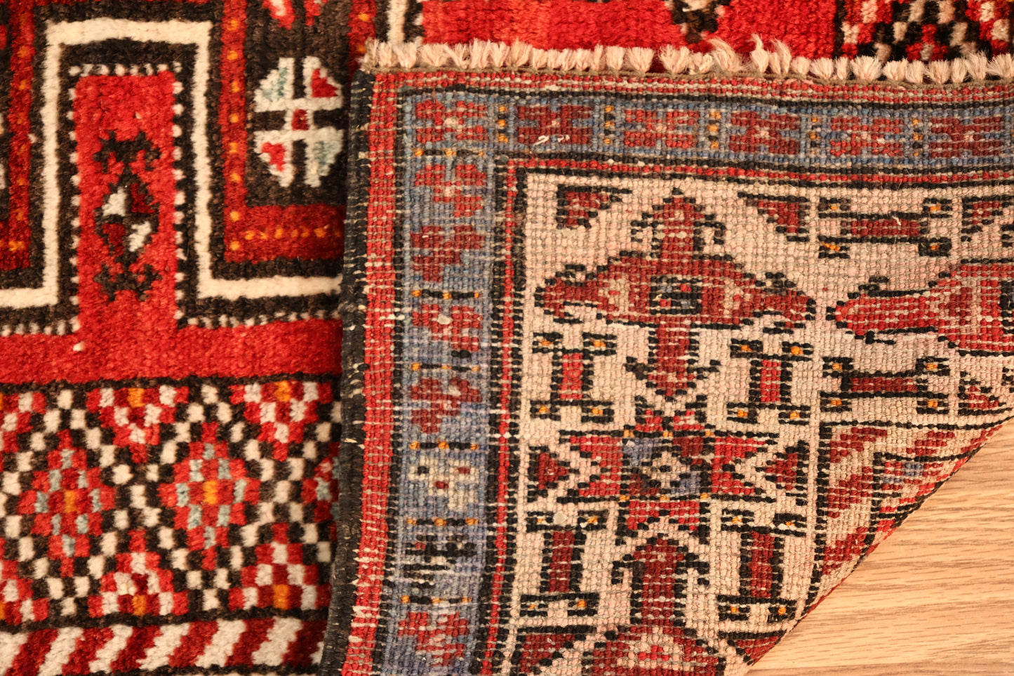 Hand-Knotted Red & Black Rug - ONLINE ONLY