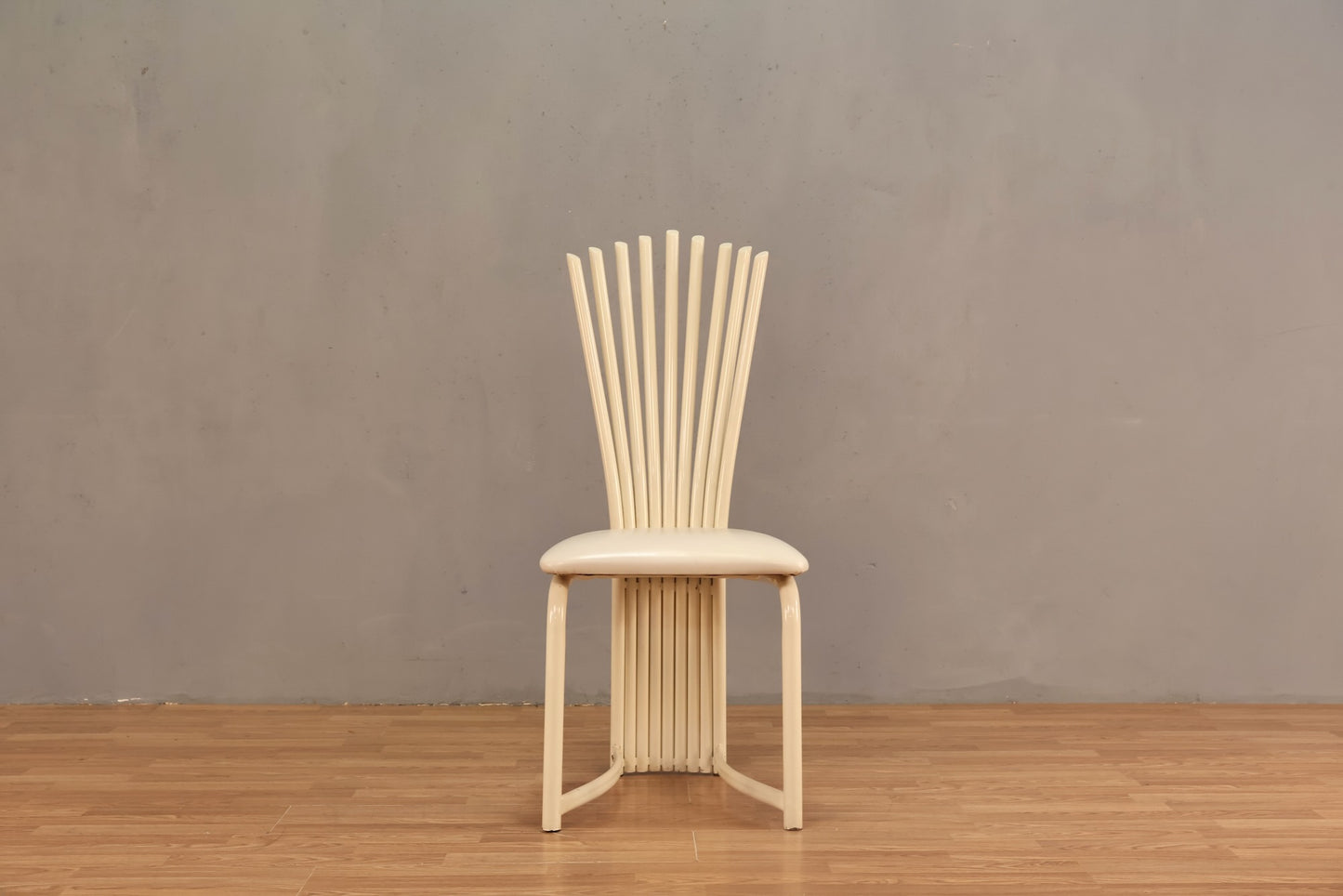 1980s Oyster Lacquer & Vinyl Side Chair - ONLINE ONLY